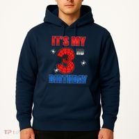 Spider Web Three 3 Years Old ItS My 3rd Birthday Boy Party Hoodie thumb 2