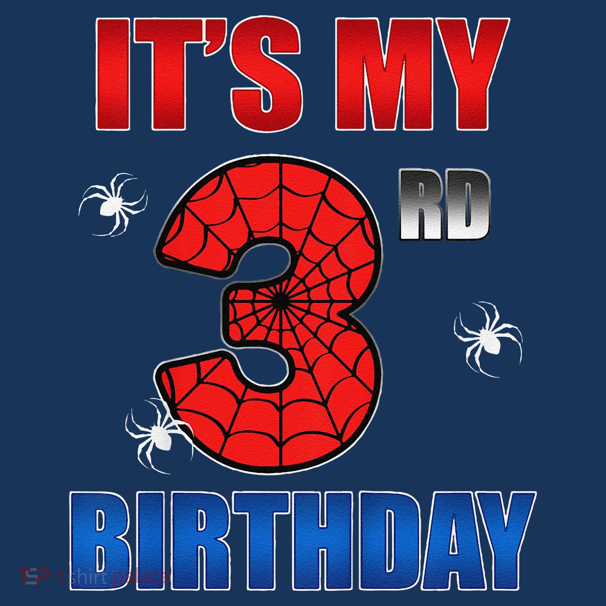 Spider Web Three 3 Years Old ItS My 3rd Birthday Boy Party Long Sleeve Shirt