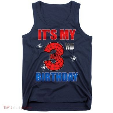 Spider Web Three 3 Years Old ItS My 3rd Birthday Boy Party Tank Top