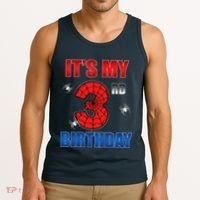 Spider Web Three 3 Years Old ItS My 3rd Birthday Boy Party Tank Top thumb 3