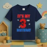 Spider Web Three 3 Years Old ItS My 3rd Birthday Boy Party Toddler T-Shirt thumb 3
