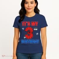 Spider Web Three 3 Years Old ItS My 3rd Birthday Boy Party Women's T-Shirt thumb 4