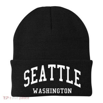Seattle Washington Throwback Design Classic Beanie