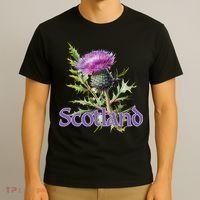 Scotland Watercolor Thistle T-Shirt thumb 3