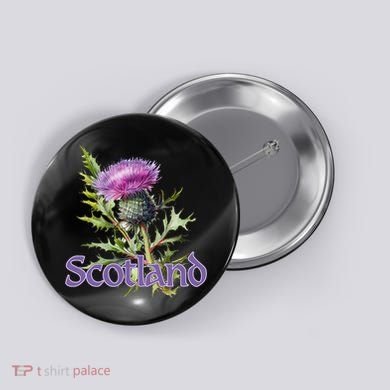 Scotland Watercolor Thistle Button