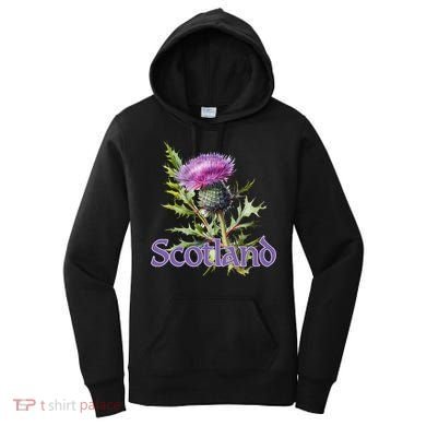 Scotland Watercolor Thistle Women's Hoodie