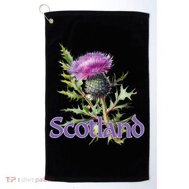 Scotland Watercolor Thistle Golf Towel