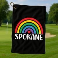 Spokane Washington Travel I Love Spokane Usa Cool Gift Golf Towel thumb 1