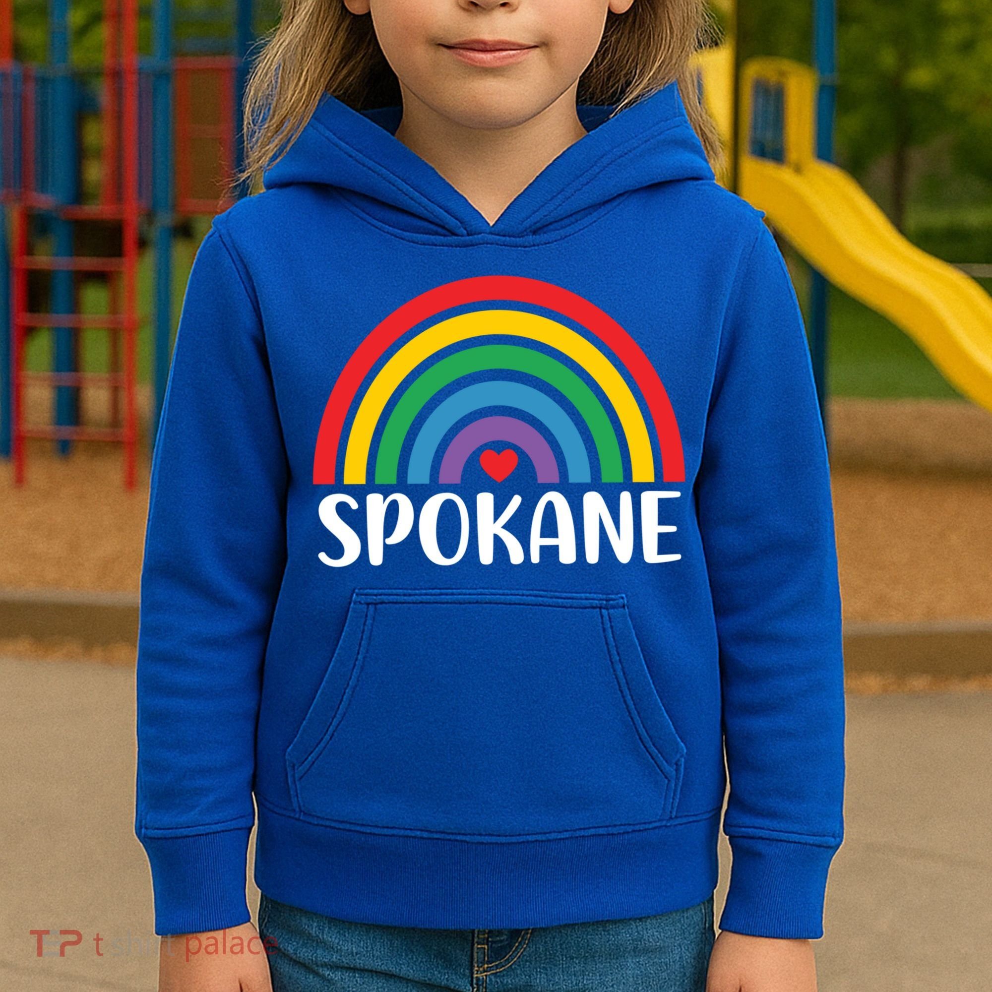 Spokane Washington Travel I Love Spokane Usa Cool Gift Kids Hoodie