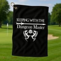 Sleeping With The Dungeon Master Game Golf Towel thumb 1