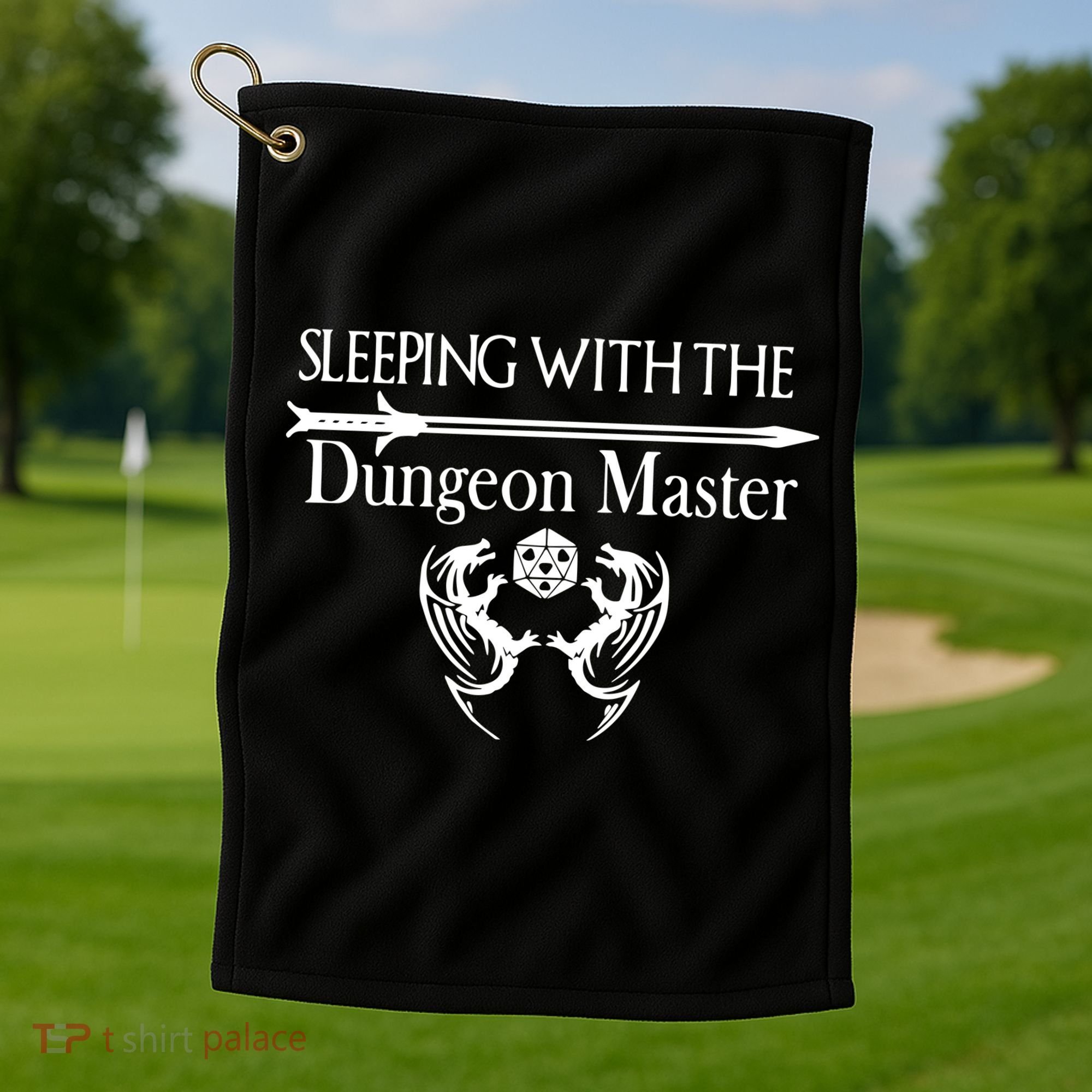 Sleeping With The Dungeon Master Game Golf Towel