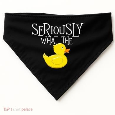 Seriously What The Duck  Duck Lover Pun USA-Made Doggie Bandana