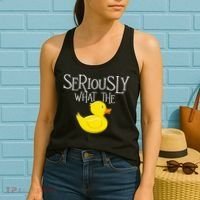 Seriously What The Duck  Duck Lover Pun Women's Tank Top thumb 2