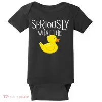 Seriously What The Duck  Duck Lover Pun Baby Bodysuit thumb 0