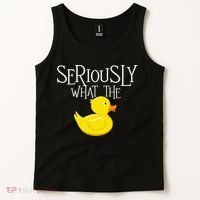 Seriously What The Duck  Duck Lover Pun Tank Top thumb 2