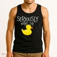 Seriously What The Duck  Duck Lover Pun Tank Top thumb 3