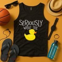 Seriously What The Duck  Duck Lover Pun Tank Top thumb 4