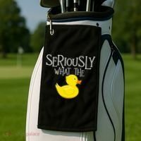 Seriously What The Duck  Duck Lover Pun Golf Towel thumb 2