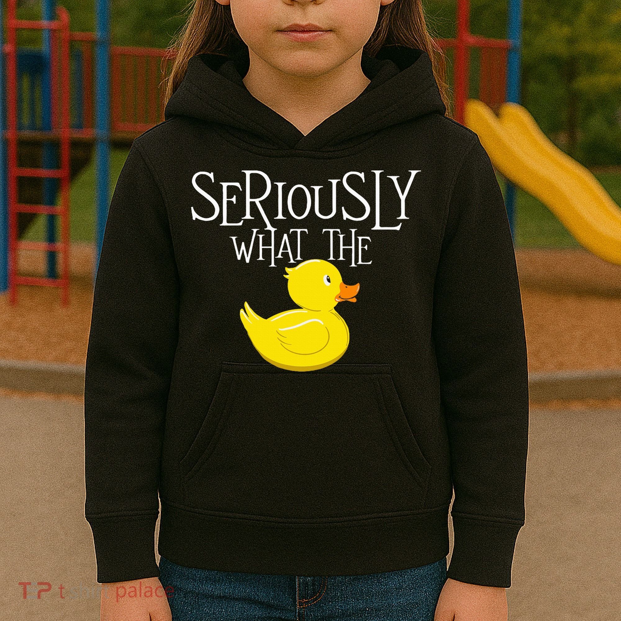 Seriously What The Duck  Duck Lover Pun Kids Hoodie