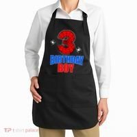 Spider Web Three 3 Years Old 3rd Birthday Boy Party Apron thumb 2
