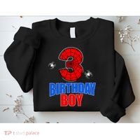 Spider Web Three 3 Years Old 3rd Birthday Boy Party Sweatshirt thumb 2