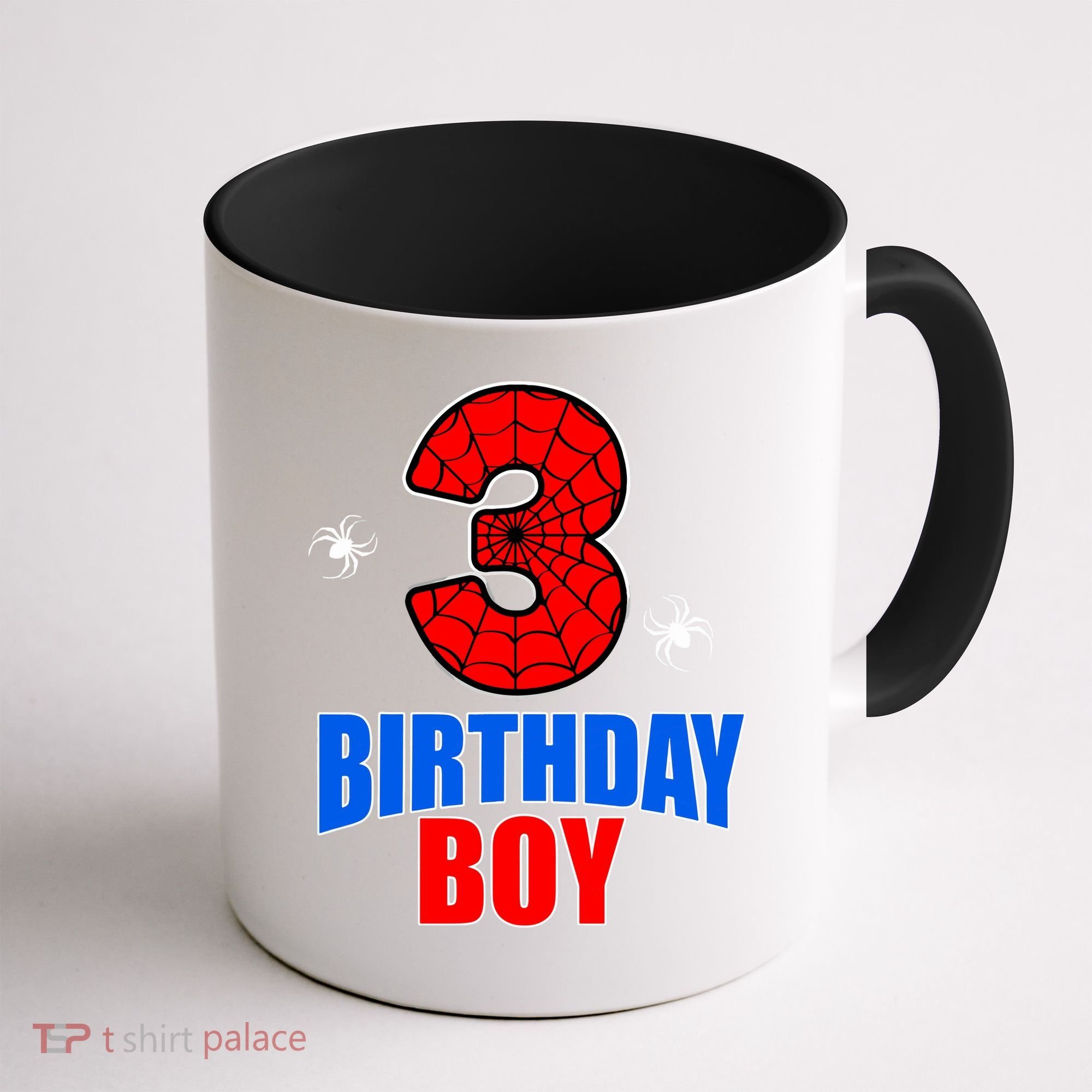 Spider Web Three 3 Years Old 3rd Birthday Boy Party Coffee Mug