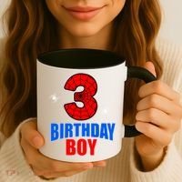 Spider Web Three 3 Years Old 3rd Birthday Boy Party Coffee Mug thumb 3