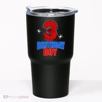 Spider Web Three 3 Years Old 3rd Birthday Boy Party Tumbler thumb 0