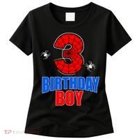 Spider Web Three 3 Years Old 3rd Birthday Boy Party Women's T-Shirt thumb 0