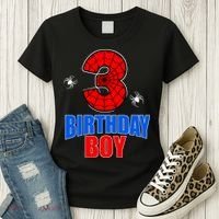 Spider Web Three 3 Years Old 3rd Birthday Boy Party Women's T-Shirt thumb 3
