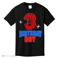 Spider Web Three 3 Years Old 3rd Birthday Boy Party Kids T-Shirt thumb 0