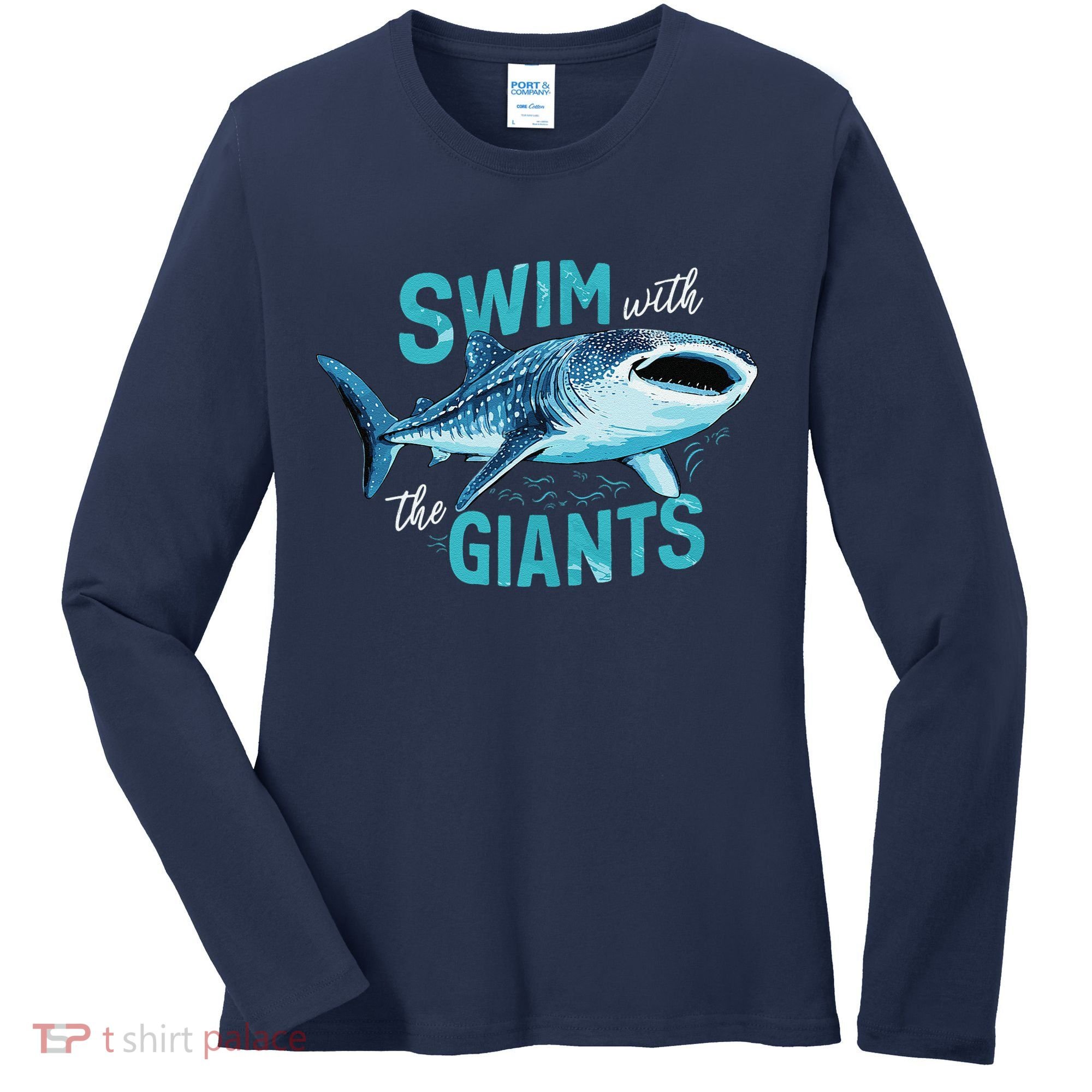 Swim With The Giants Whale Shark Women's Long Sleeve Shirt