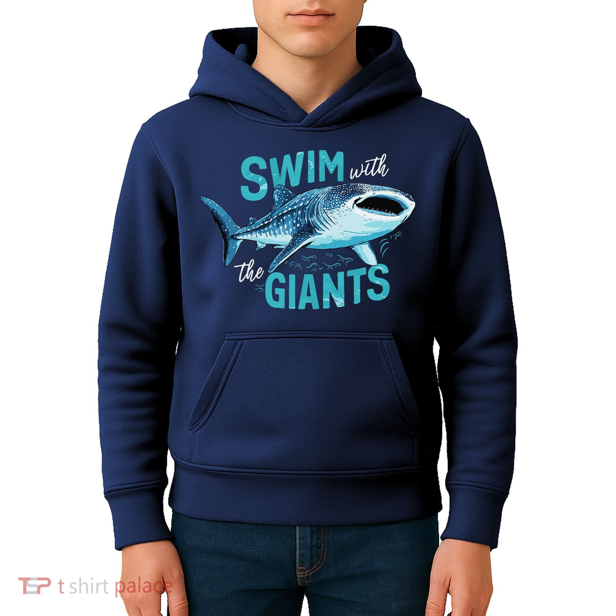 Swim With The Giants Whale Shark Kids Hoodie