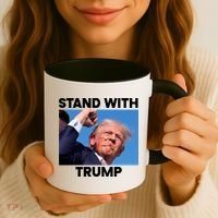 Stand With Trump Fight Gun Shot Fired Rally Shooting Coffee Mug thumb 3