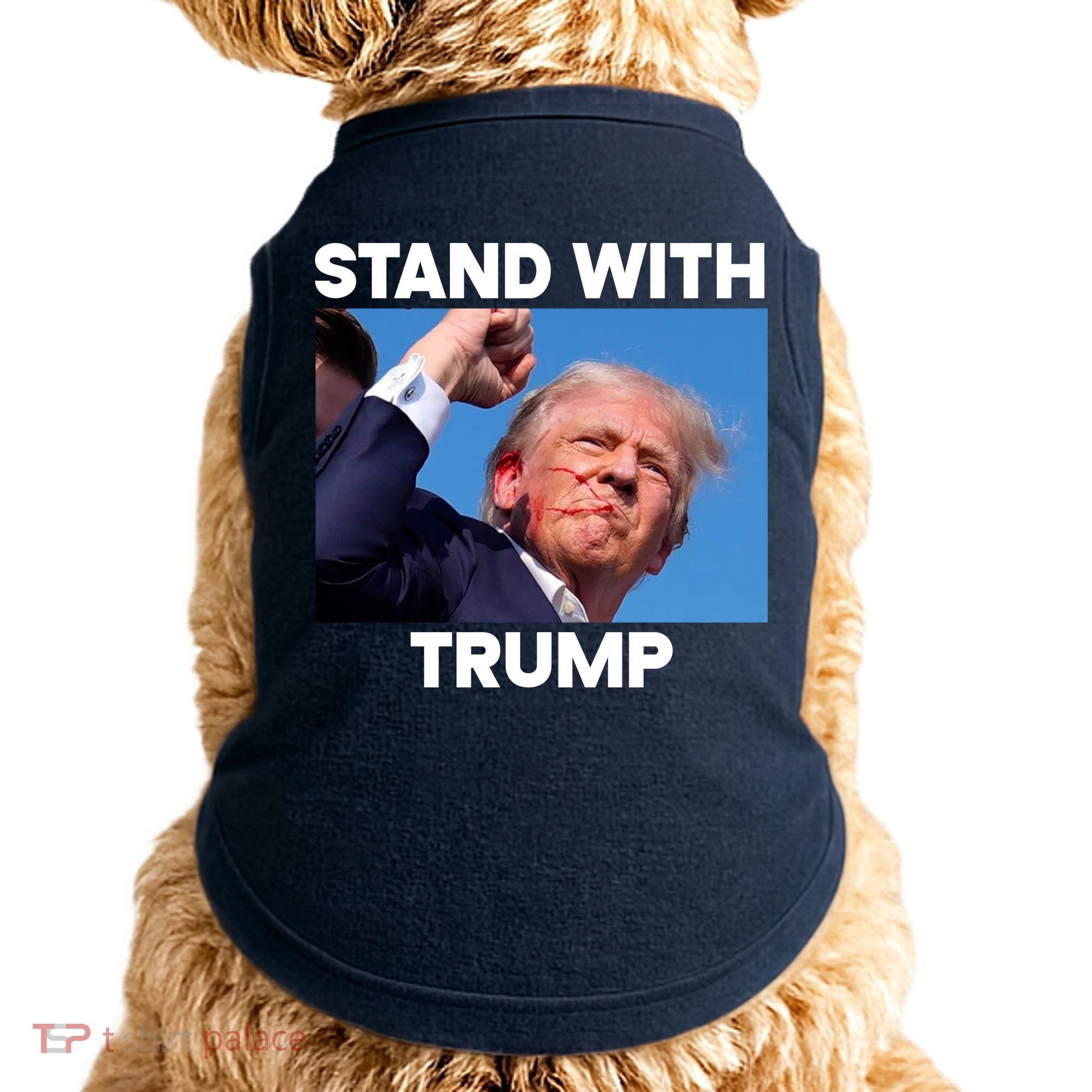Stand With Trump Fight Gun Shot Fired Rally Shooting Doggie Tank