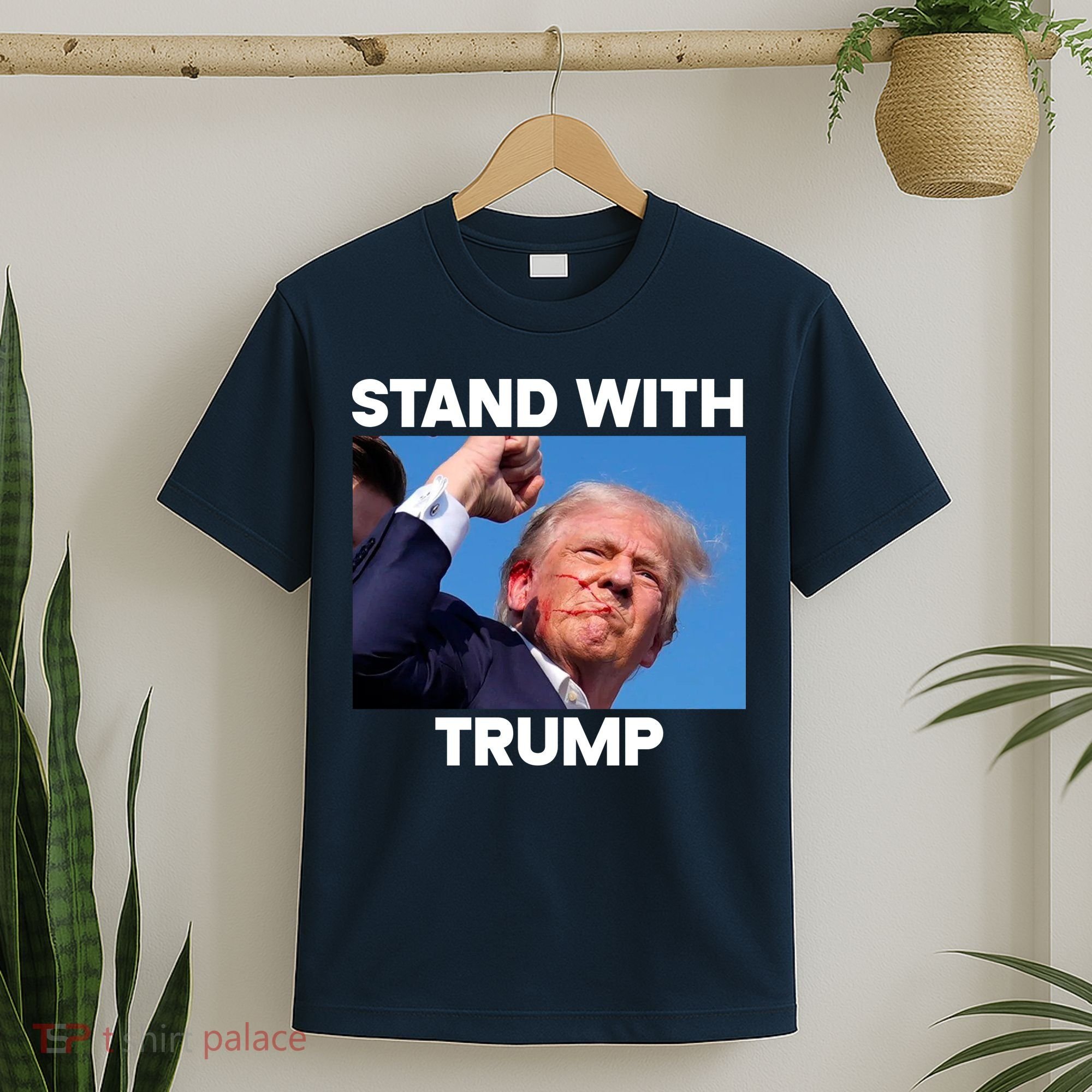 Stand With Trump Fight Gun Shot Fired Rally Shooting T-Shirt