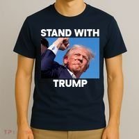 Stand With Trump Fight Gun Shot Fired Rally Shooting T-Shirt thumb 3