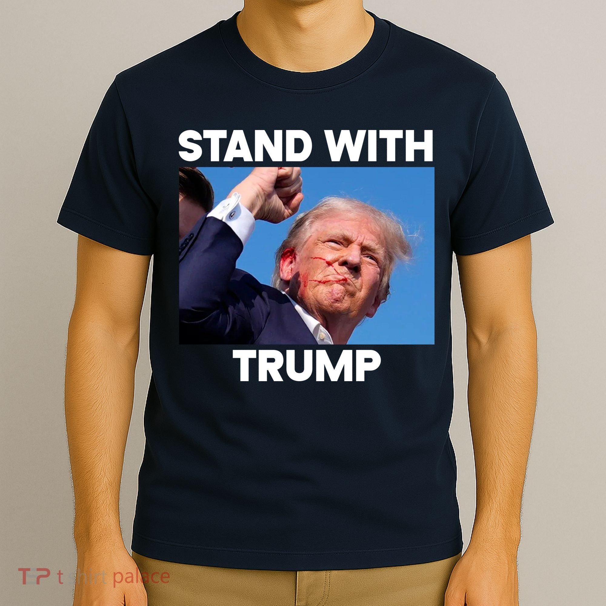 Stand With Trump Fight Gun Shot Fired Rally Shooting T-Shirt