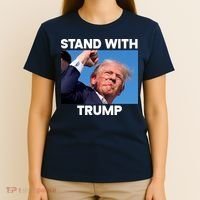 Stand With Trump Fight Gun Shot Fired Rally Shooting T-Shirt thumb 4