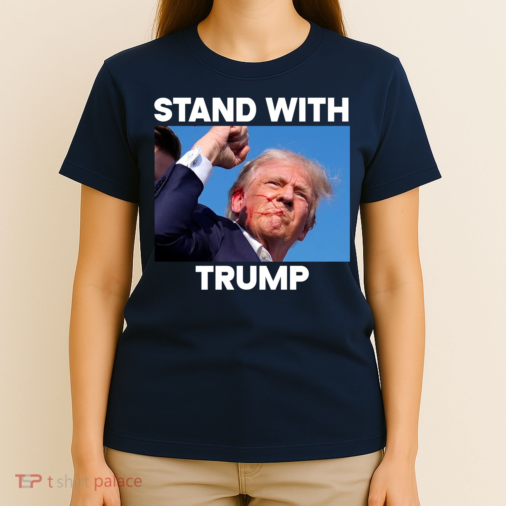 Stand With Trump Fight Gun Shot Fired Rally Shooting T-Shirt