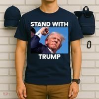 Stand With Trump Fight Gun Shot Fired Rally Shooting T-Shirt thumb 6