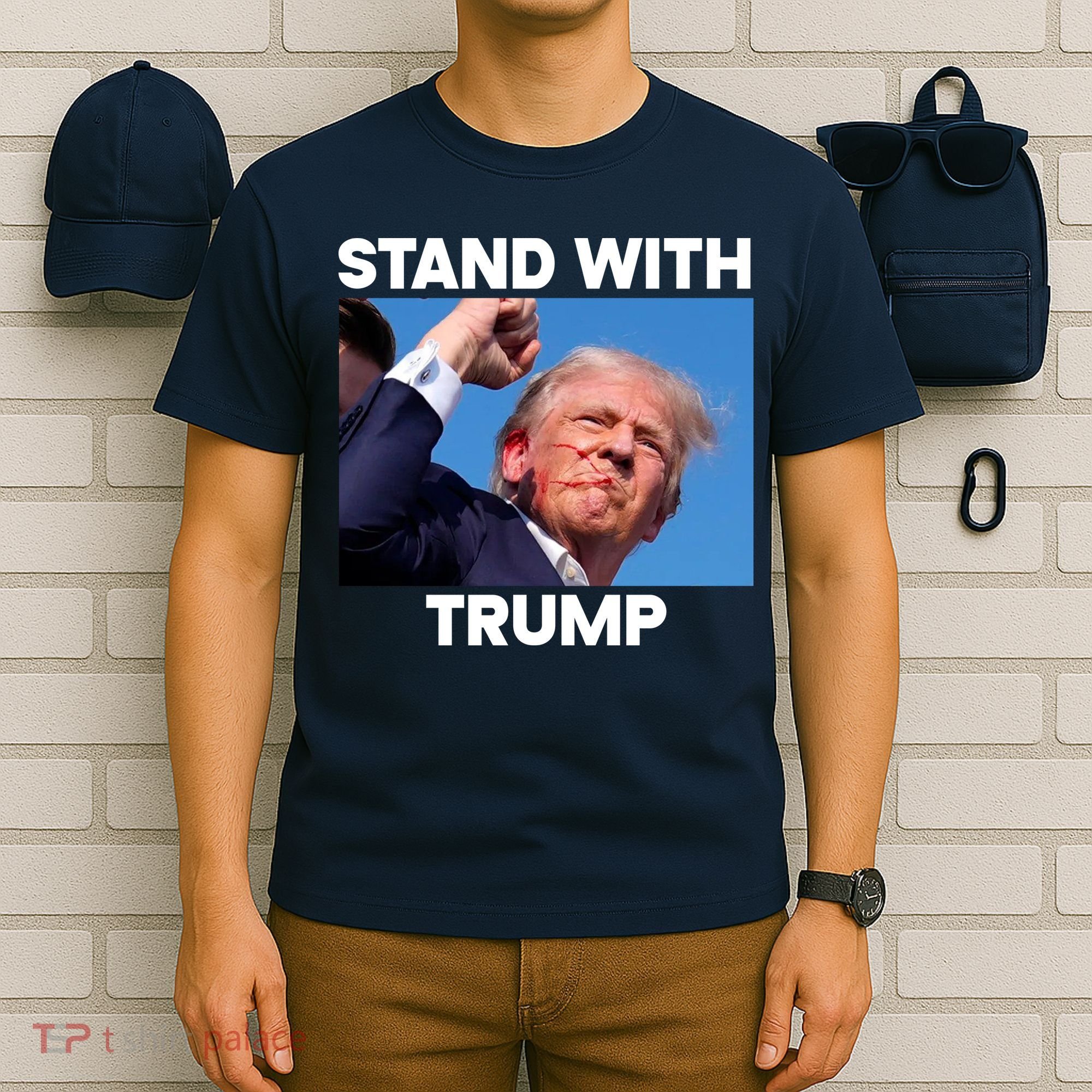 Stand With Trump Fight Gun Shot Fired Rally Shooting T-Shirt