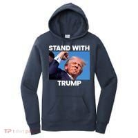 Stand With Trump Fight Gun Shot Fired Rally Shooting Women's Hoodie thumb 0