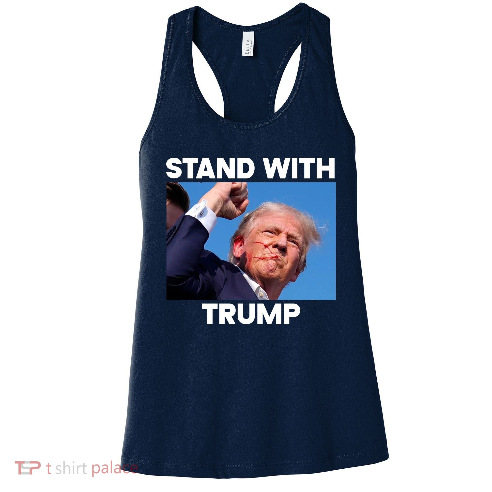 Stand With Trump Fight Gun Shot Fired Rally Shooting Women's Tank Top
