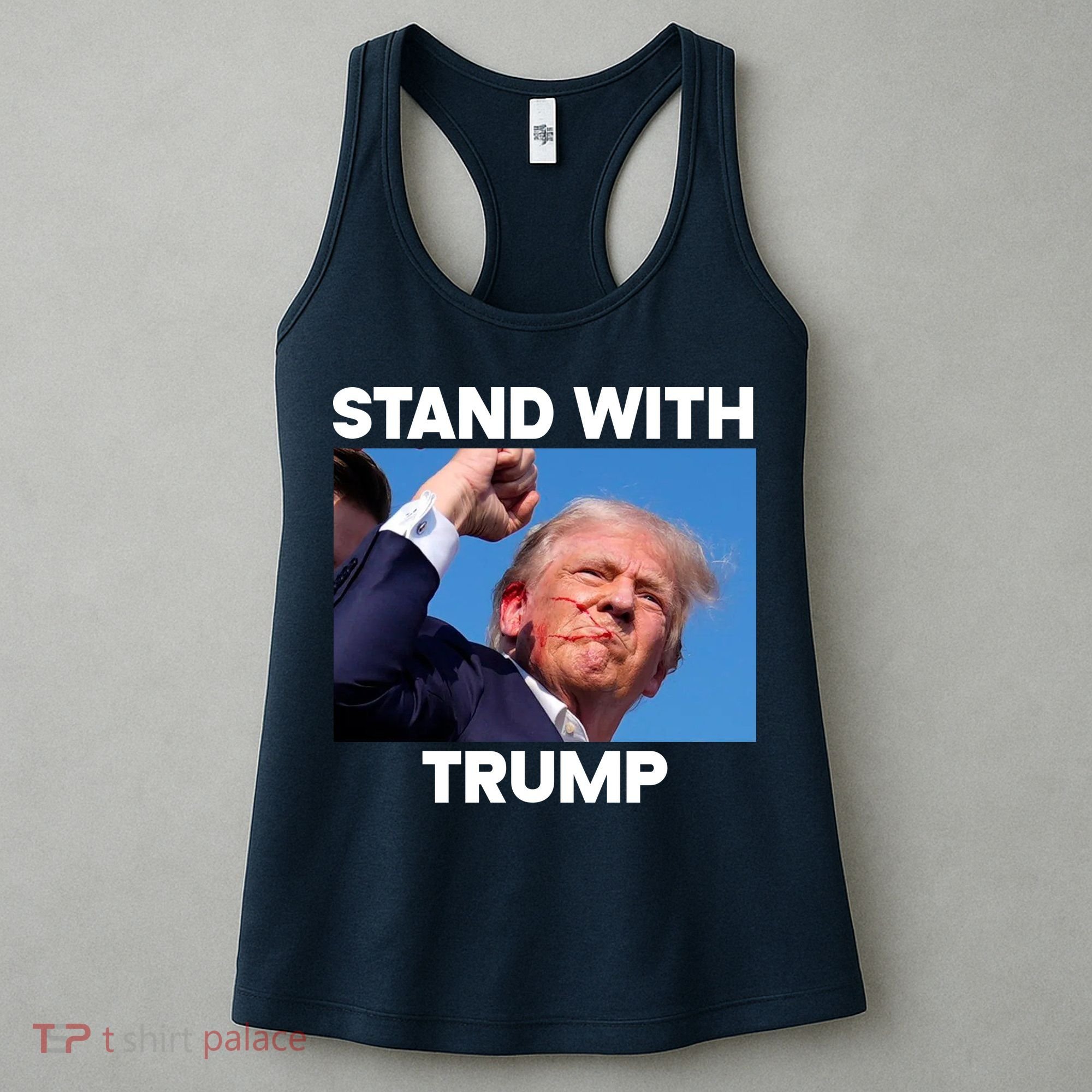 Stand With Trump Fight Gun Shot Fired Rally Shooting Women's Tank Top