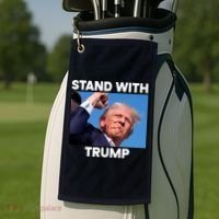 Stand With Trump Fight Gun Shot Fired Rally Shooting Golf Towel thumb 2