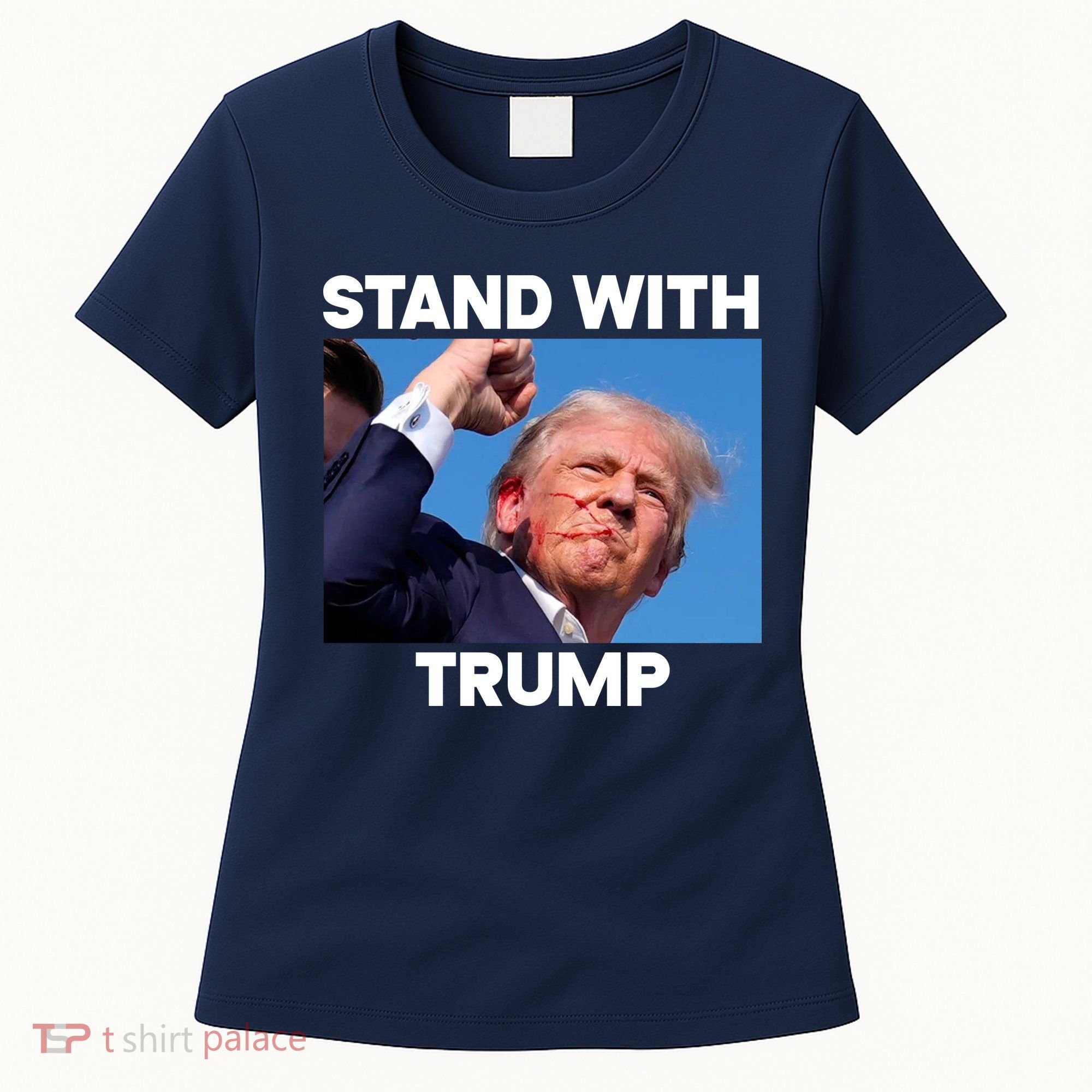 Stand With Trump Fight Gun Shot Fired Rally Shooting Women's T-Shirt