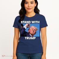 Stand With Trump Fight Gun Shot Fired Rally Shooting Women's T-Shirt thumb 4