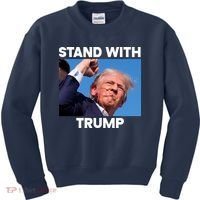 Stand With Trump Fight Gun Shot Fired Rally Shooting Kids Sweatshirt thumb 0