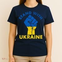 Stand With Ukraine Support Ukraine Free Ukraine T-Shirt thumb 4